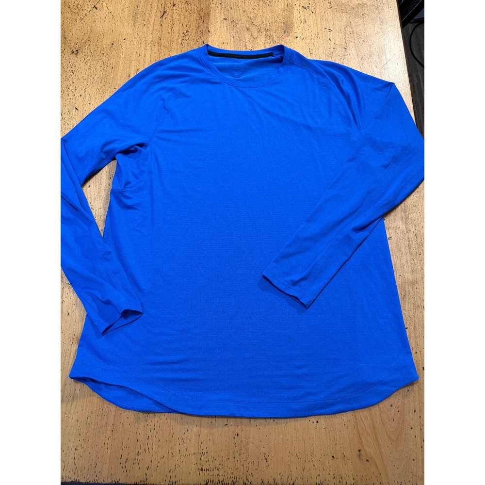 Lululemon Drysense Size XL Royal Blue Long Sleeve Training Shirt Crew Neck Curvy